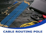 Fiberglass Electrical Wire Pull Kit Blue Fish Tape Cable Rods for Cable Installations 1Set V1366-AZ2-W-18735