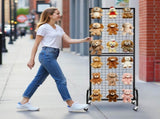 3 Packs Grid Wall Panels, 600 x 1640mm Wire Grid Panels Display Rack, Movable Art Display Shelf with V952-LSWGQ6070INC9Q86I001V0