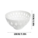 Fruit Bowl, Decorative Fruit Basket with Holes, Hollow Out Bread Serving Bowl, Centerpiece for V1369-AZ3-W-09822
