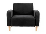 Artiss Reclining Armchair Velvet Sofa Bed Daybed Chair Single Chair Black UPHO-K-ARM-VEL-BK