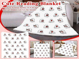 Ghost Reading Blanket New Halloween Ghost Reading a Book Throw Blanket,Cozy Soft Throw for Couch, V1192-AZ-W-31708