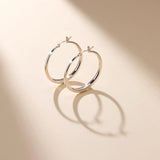 S925 Sterling Silver Hoop Earrings for Women, Lightweight Hypoallergenic Large Silver Hoops, 30 mm V1237-MS-724-149