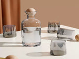 Bedside Glass Pitcher Set 4 Cups Lid 1200ml Capacity Drinking Glasses for Nightstand Colorful V1294-YM0716-230103YF11-4