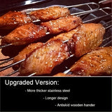 Upgraded Stainless Steel BBQ Skewers Set with Thickened Heat-Resistant Beech Wood Handles, U-Shaped V1232-SKKQ-001