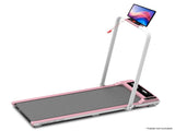 Powertrain K300 Pink Foldable 2-in-1 Under Desk Walking Pad Treadmill 1.5HP 10km/h Incline Home TML-HSM-K300-PK