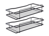Bathroom Wall Organizer Rustproof Adhesive Carbon Steel Shower Shelves with Hooks for Toilet Kitchen V1294-YM0901-3112230064611