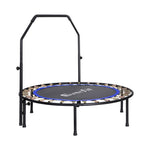 Everfit 48inch Round Fitness Trampoline Rebounder Adjustable Handrail Blue TRAMPO-C-MINI48-R-BLBK