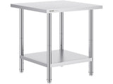 Stainless Steel Prep Table, 24 x 24 x 34 Inch, Heavy Duty Metal Worktable with 3 Adjustable Height V952-CFBXGGZTLCWJ45FJ5V0