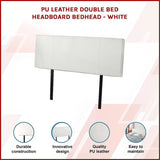 PU Leather Double Bed Headboard Bedhead - White V63-768115