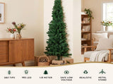 Jingle Jollys 1.8m Pre-Lit Christmas Tree Slim Pencil Xmas Tree Corner Tree XM-TR-SLIM-6FT-CORNER-LED