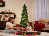 Jingle Jollys Pop Up Christmas Tree Pre Decorated Warm White LED 160cm PUT-XMAS-5IN-2