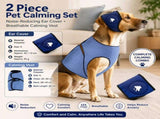 Blue S Size Dog Anxiety Relief Set - Breathable Mesh Calming Vest and Noise Reducing Earmuffs for V888-ELOSUNG56011
