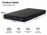 Giselle King Single Cooling Memory Foam Mattress Medium Firm with Gel Comfort 30cm FOAM-C-MFM-H030-KS