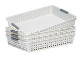 36x Premium Plastic Storage Basket Bulk w/ Grip Handles 26.5*17.2*7.3cm V563-PS2617-1BOX