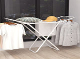 Double Wing Floor Folding Drying Rack For Clothes Quilt Towel-White V1161-108152
