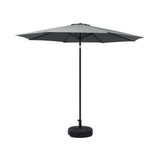 Instahut 2.7m Outdoor Umbrella w/Base Pole Stand Garden Sun Charcoal UMB-POLE-27-TIL-BASE-CO