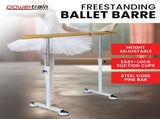 Powertrain 150cm Ballet Barre Freestanding Adjustable Height BAR-WDN-150