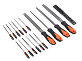 17 Pcs File Tool Set with Carry Case Half Round Triangle Round Flat and Needle Files Brush Carbon V1294-YM0901-3114250023211