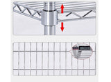 Wire Storage Rack 35x35cm Chrome Shelving with Fixed Legs V63-841471