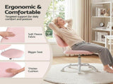 Artiss Armless Office Chair Ergonomic Soft Fleece Height Adjustable Vanity Desk Chair Pink OCHAIR-M-2521-PK