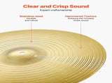Cymbal Pack, 6 Pieces Cymbals for Drum Set, Alloy Cymbals Drum Set Includes 35.5 cm Hi-Hats, 40 cm V952-CPTZCPTZ5ZXGBITH1001V0