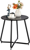 Outdoor Metal Side Table Rust-Resistant Patio Small Round End Table, Accent Coffee Table for V1338-WAK0050