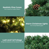 Christabelle 61cm Christmas Wreath Yuletide Glow with Pine Cones and LED Lights Front Door Dec WRH-SJ3-24I