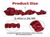 Plaid Christmas Garland, Buffalo Rustic Craft Ribbon Ruffled for Home Wreath Staircase Tree V1192-AZ-W-17374