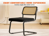 Rattan Chairs, Set of 4, Mid Century Modern Dining Chair, Upholstered Velvet Accent Chair with V952-TBYCYTERHS40ZKRPTV0