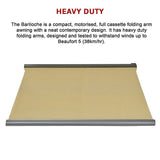 4.0m x 3.0m Retractable Folding Arm Awning Heavy Duty Full Cassette Motorised V63-821213