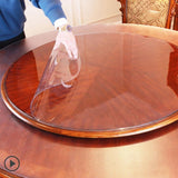 Clear Plastic Tablecloth Protector Round Table Transparent Cover Vinyl Table Cloth for Kitchen and V1188-ZC-DLL-632
