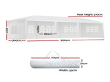 Instahut Gazebo 3x9m Marquee Wedding Party Tent Outdoor Camping Side Wall Canopy 5 Panel White GAZEBO-WED-C-FG-3X9-5W-WH