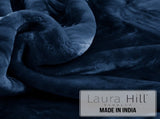 Laura Hill 800-GSM Mink Blanket Queen Size Double-Sided Soft Plush Bed Faux Throw Rug Navy Blue MNKHV-NY