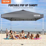 Pop Up Canopy Tent, 10 x 10 ft, 250 D PU Silver Coated Tarp, with Portable Roller Bag and 4 V952-DCSTPS10X10FTASXAV0