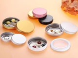 2 Oz Tin Cans, 24 Pcs Aluminum Round Tins, Travel Sized Small Metal Tins Cosmetic Sample Containers V1258-DP02-C-3275