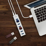 mbeat 7-Port USB 3.0 Aluminum Slim Hub With Power For PC and MAC V186-MB-HUB768