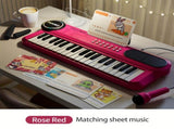 Portable Kids' Electronic Piano with Sheet Music and Microphone - Professional 37-Key Tactile V888-ELOSUNG42606