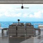 Bali 11 Piece Outdoor Dining Set-Grey V264-OTF-501S-LGR