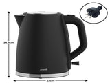 Pronti Breakfast Set with 1.6L Coffee Machine, Silver Noir Toaster & Kettle T02-1711-825