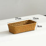 Storage Basket, Seagrass Basket for Organizing, Woven Open Storage Bins, Decorative Shelf Baskets, V1366-AZ2-W-07967
