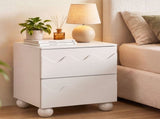 Artiss Bedside Table Nightstand 2 Drawers Storage Side Cabinet Beige FUR-AE-BS-WAVE-BG