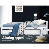 Artiss Bed Frame Double Size Wooden White LEXI WBED-C-001D-137-WH