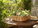 Woven Rattan Flower Basket, Handwoven Wicker Basket, Picnic Fruit Vegetable Basket, Desktop Sundries V1366-AZ2-W-15518