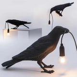 Black Bird Standing Shape Nordic Resin Bird Wall Lamp - Creative Animal Bedside Decorative USB Night V888-ELOSUNG13811