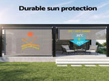Instahut 3X2.5M HDPE Straight Drop Awning Outdoor Roller Blind Shade Screen Grey AWN-B-DOWN-HDPE-30-GR