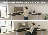 FORTIA Corner Standing Desk, 160x140cm, 72-118cm Sit to Stand Up Electric Height Adjustable, Black V219-ADKCORFOR1BKSA