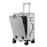 20 Inch Front Opening Carry On Luggage, Aluminium Frame Hard Shell Suitcase with Spinner Wheels, TSA V1265-YY-273