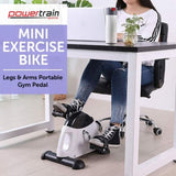 Powertrain Portable Mini Trainer Exercise Machine Home Gym Pedal Bike Cycle Legs and Arm MBIKE-90A-WH