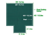 Pool Safety Cover Fits 20x40ft Rectangle Inground Safety Pool Cover Green Mesh with 4x8ft Center End V952-YYCM20X40JZYTYCG1V0