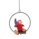 Hanging Iron Ring Parrots Resin Waterproof Exquisite Garden Hanging Parrot Statue Decor for V1294-YM0512-3111220286911